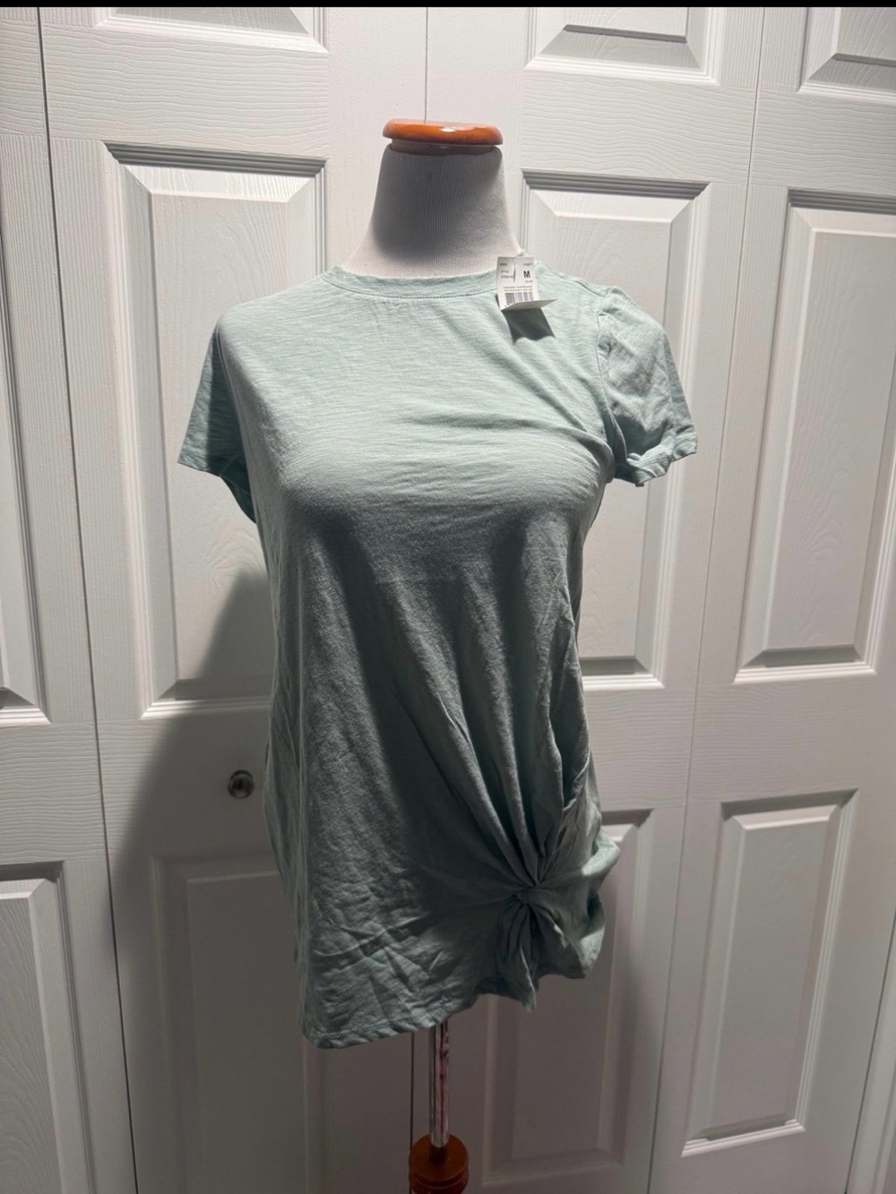 Motherhood Maternity Light Sage Side-Knot Short Sleeve Tee